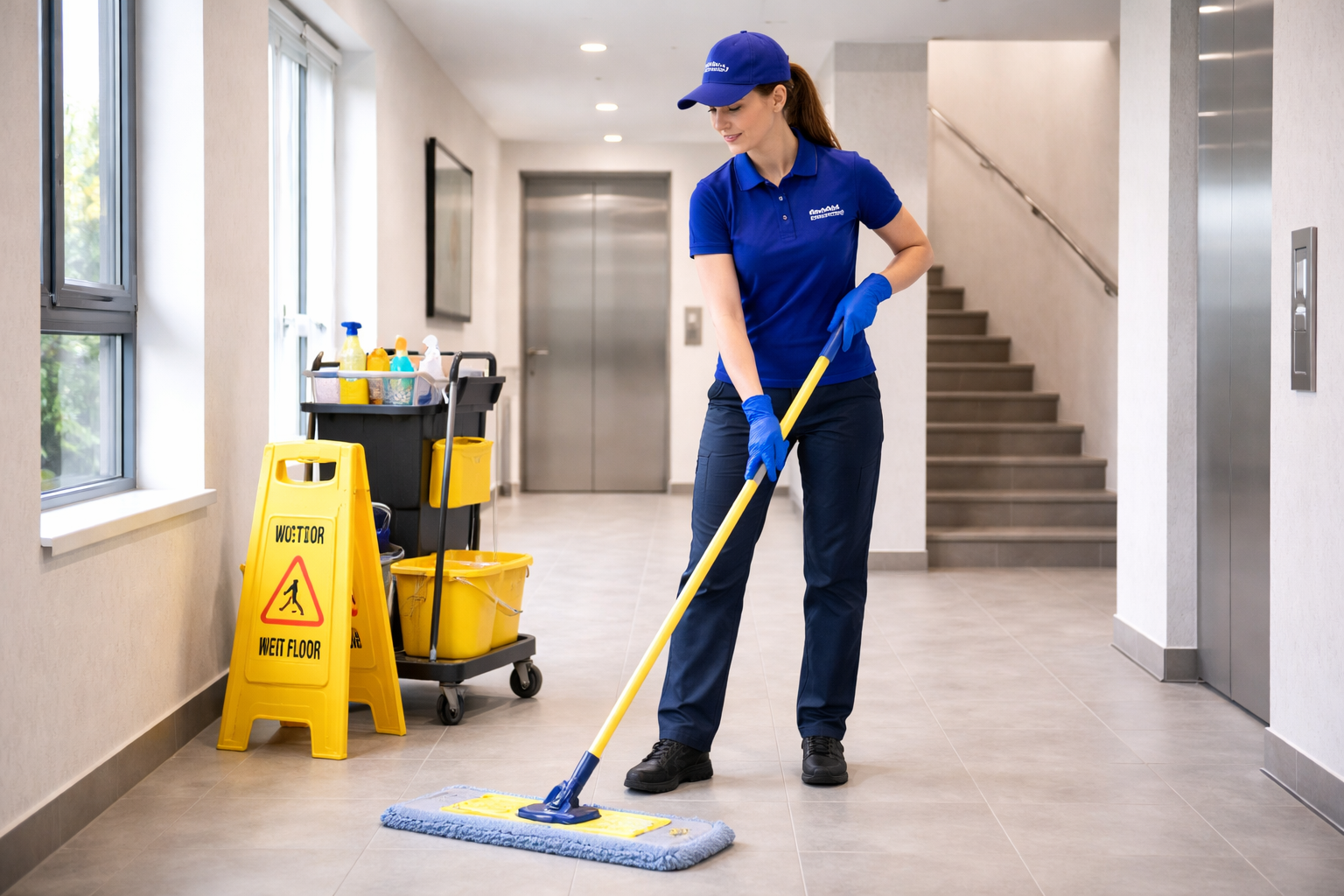 Communal area cleaning in a Brighton residential block by Bluehouse Cleaning