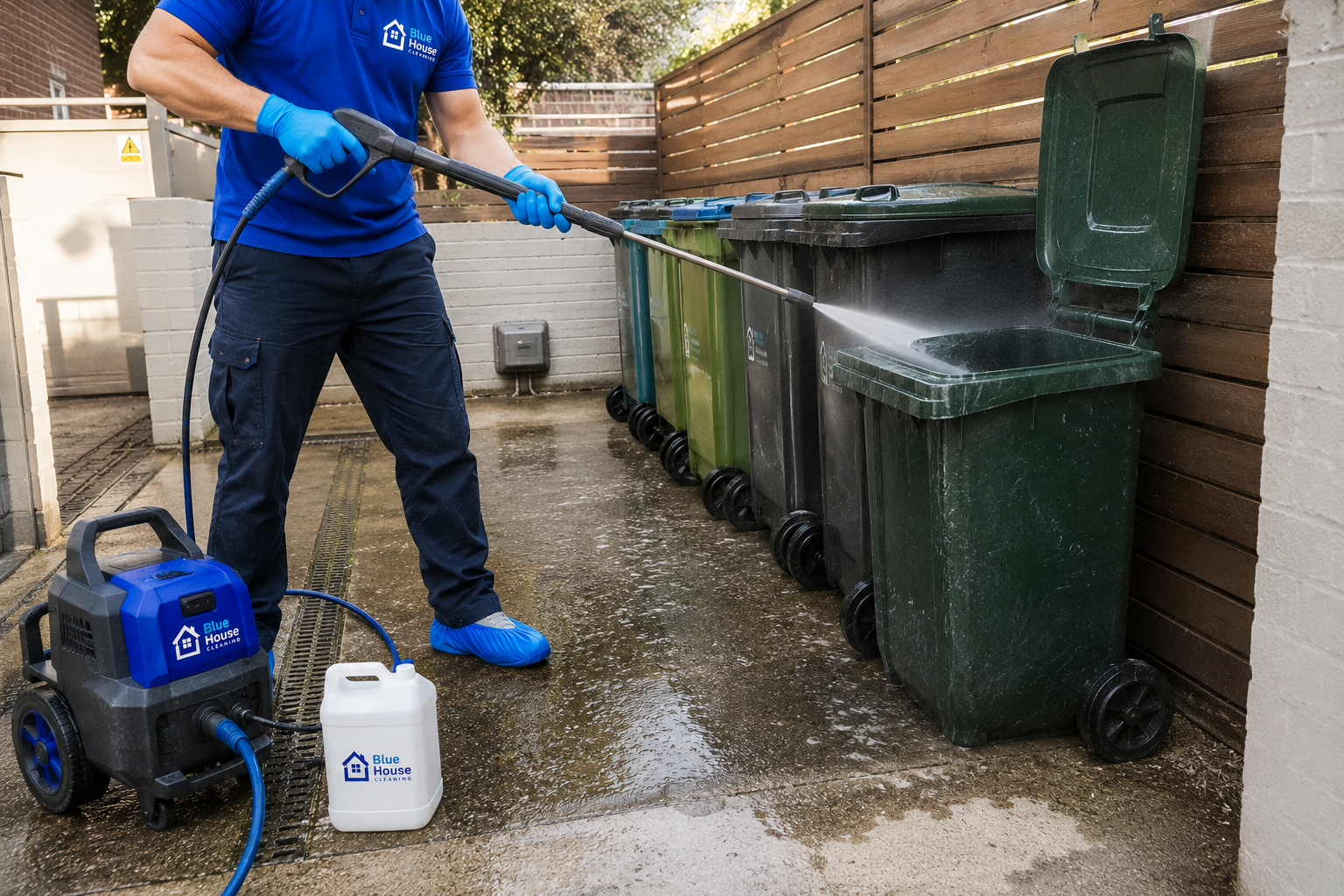 Professional bin cleaning service in Brighton by Bluehouse Cleaning